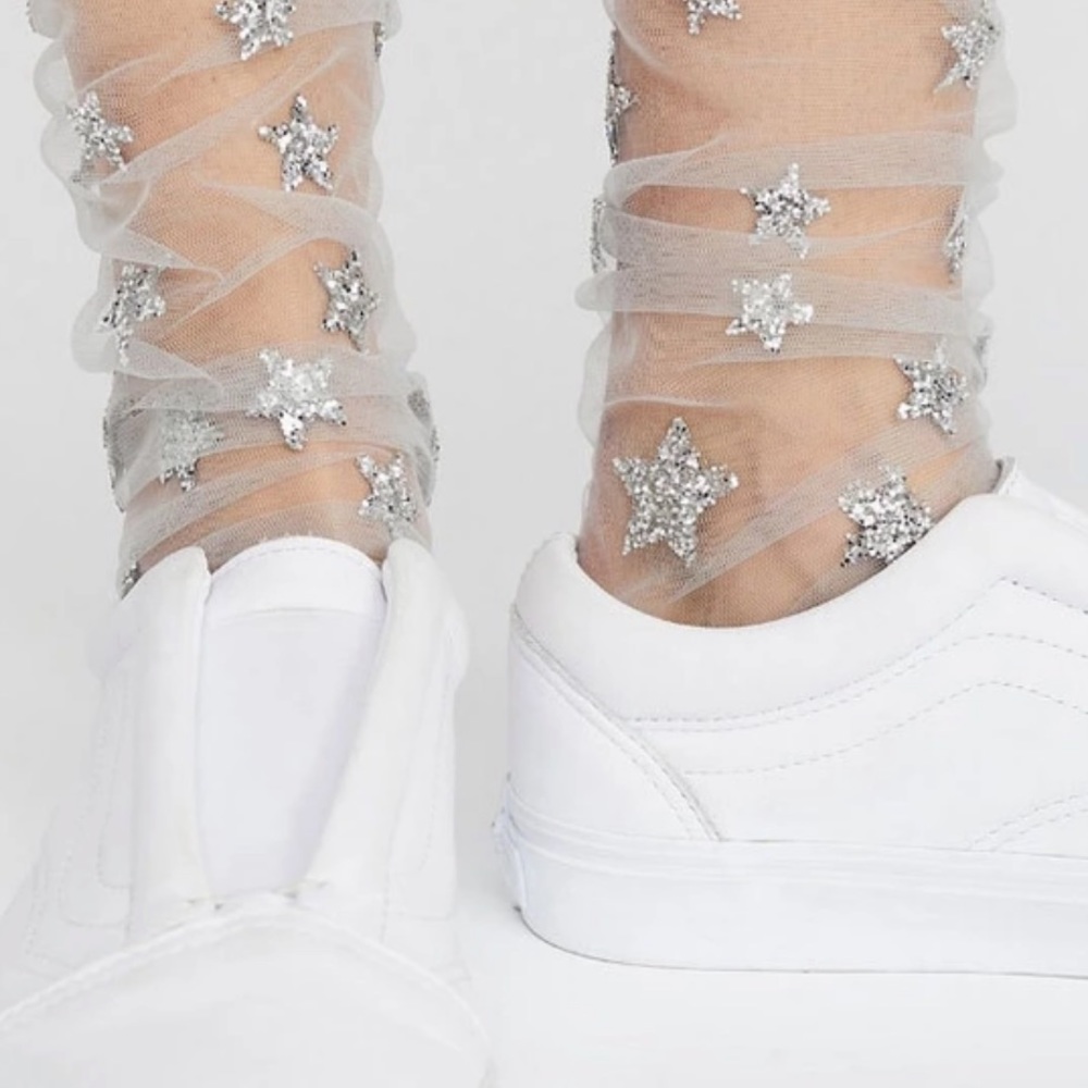 Transparent Mesh Sparkle Socks Lot 3 Pair for $12 - Picture 2 of 6